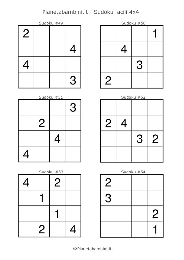 4x4 Sudoku Printable Customize And Print