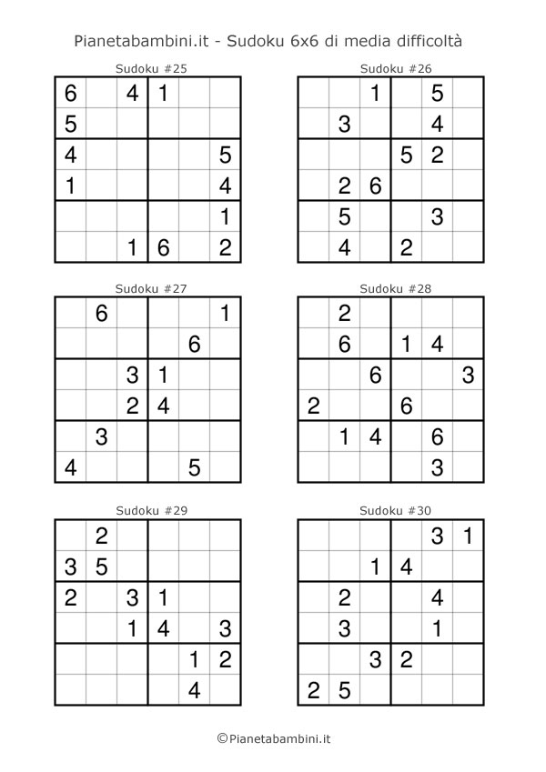 Sudoku 6 Per Page Printable