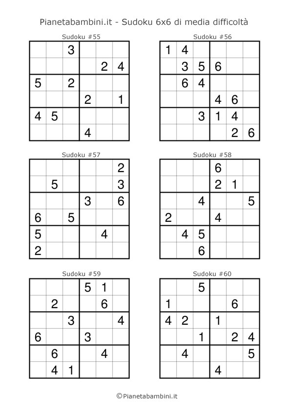 Printable Sudoku Puzzle Solver 6x6