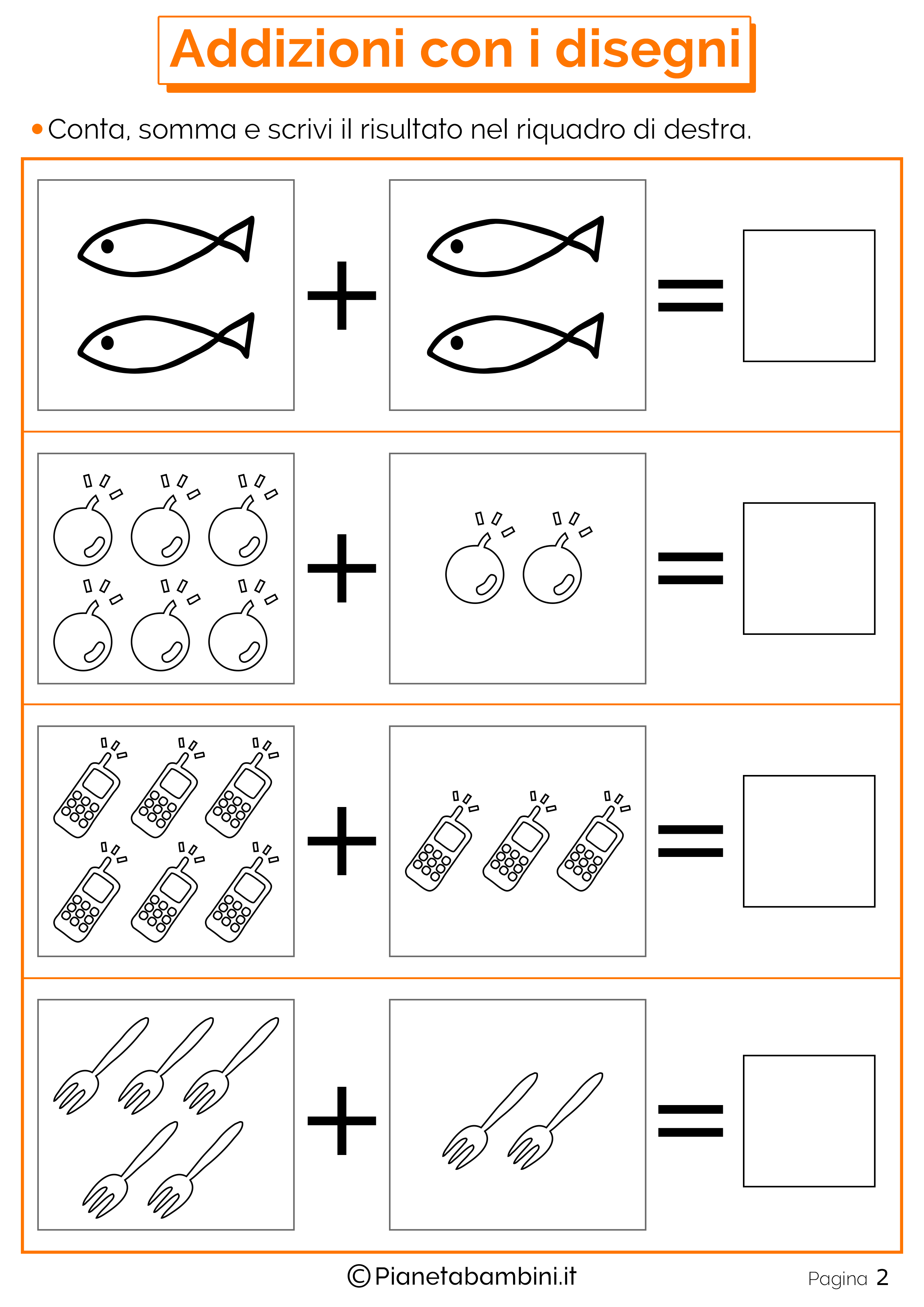 Giochi Di Matematica Sulle Addizioni Per Bambini Da Stampare Pianetabambini It