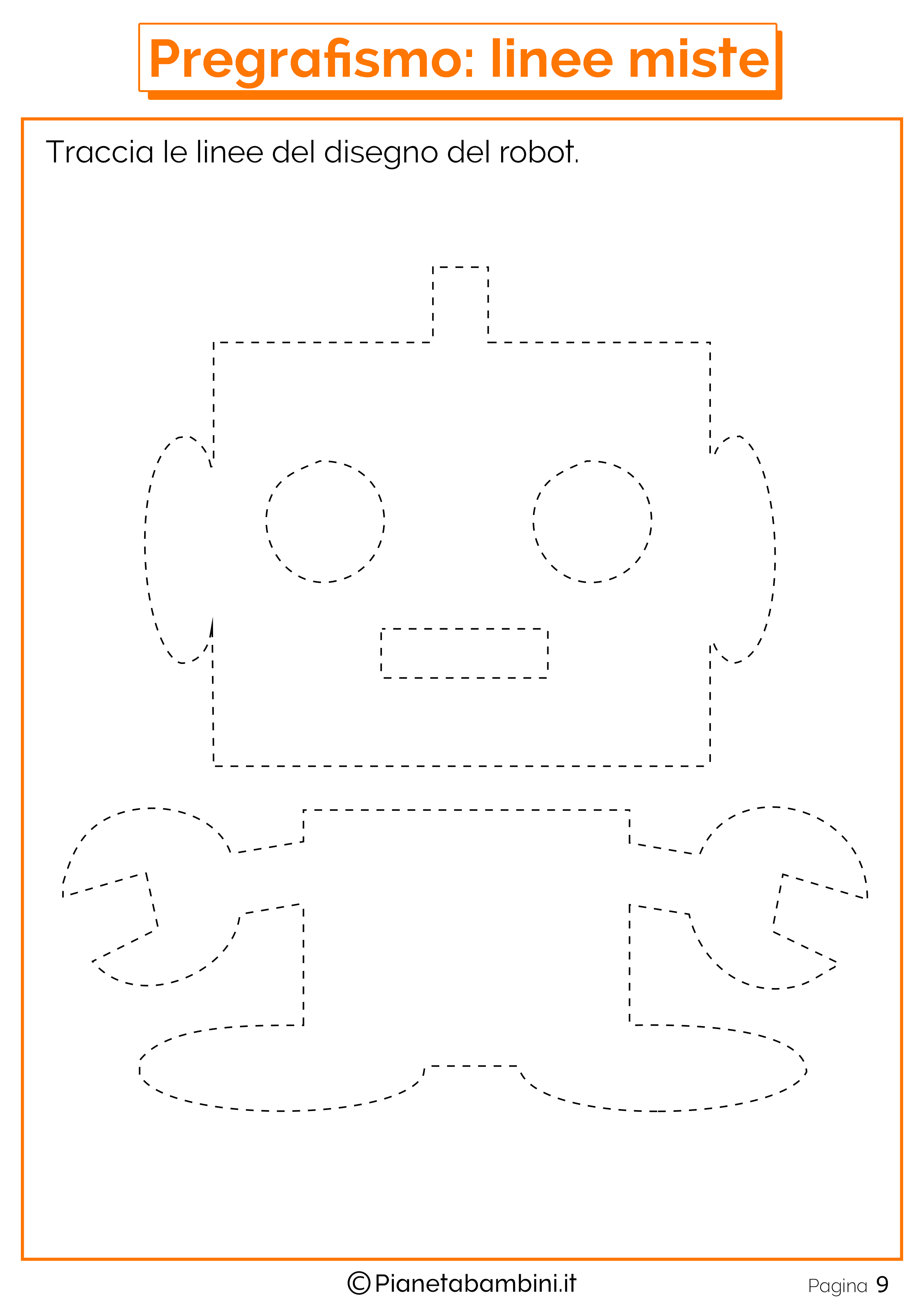 Schede di Pregrafismo di Percorsi con Linee Rette e Curve