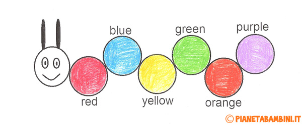 Schede didattiche da stampare per imparare i colori in inglese