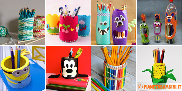 Portapenne fai da te: 20 idee per lavoretti per bambini ... Idee per bambini