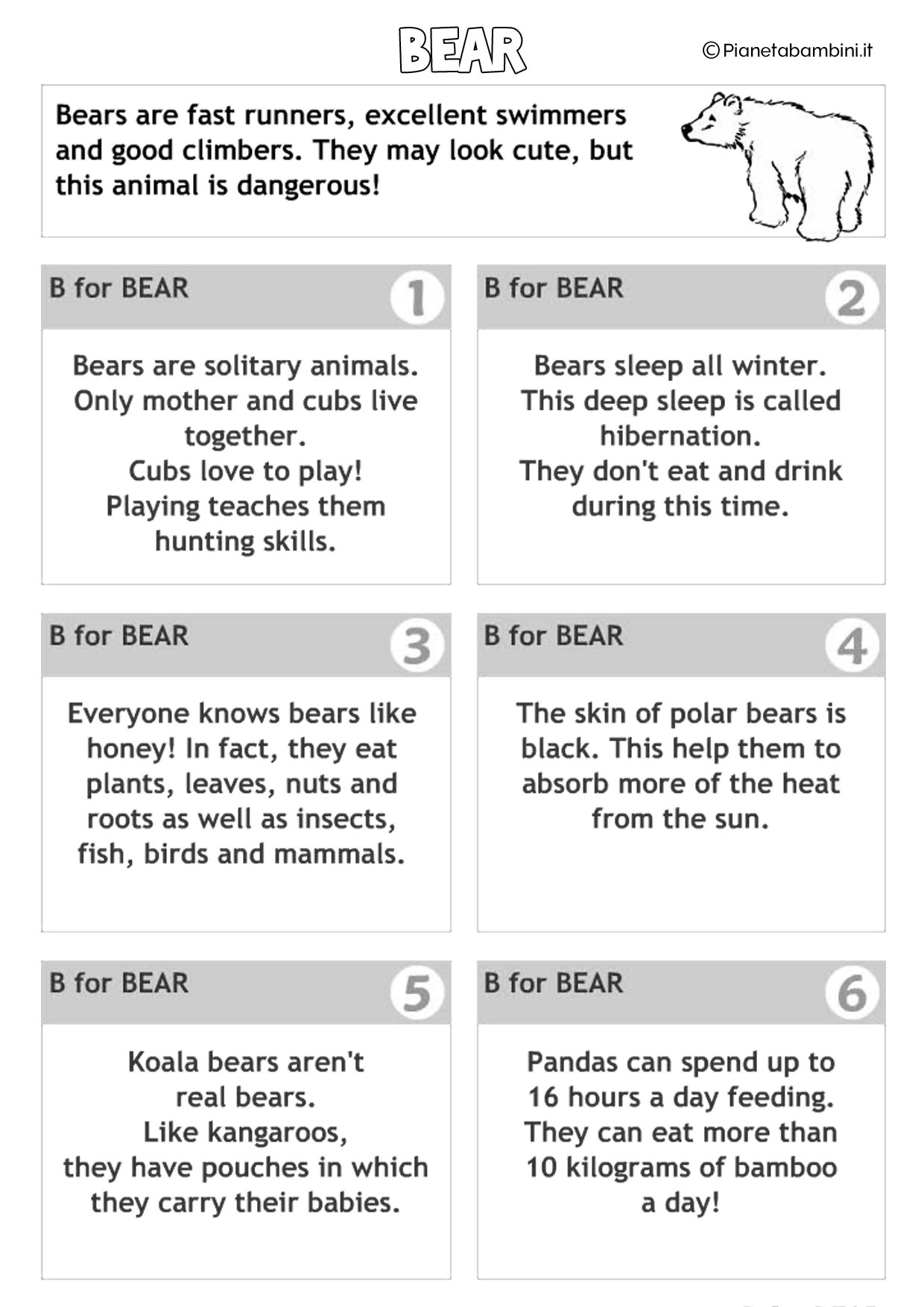 Schede sugli animali in inglese per bambini da stampare ... Descrizione di una casa in inglese