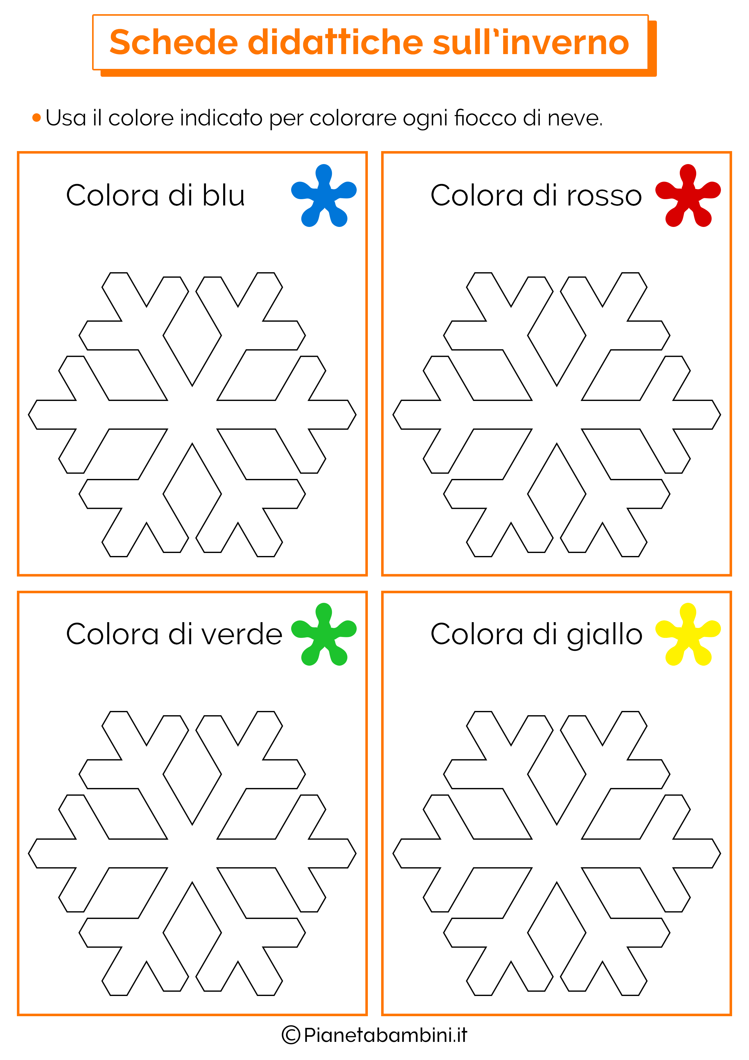 Incantevole disegni da colorare sull inverno scuola dell for Schede didattiche scuola dell infanzia da stampare natale