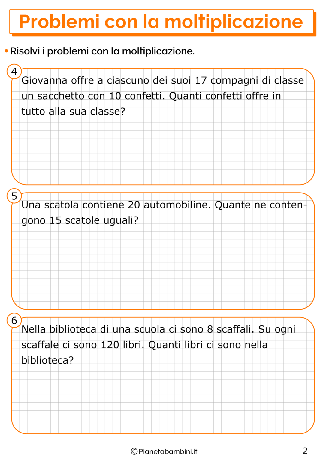 40 Problemi Con La Moltiplicazione Per La Scuola Primaria