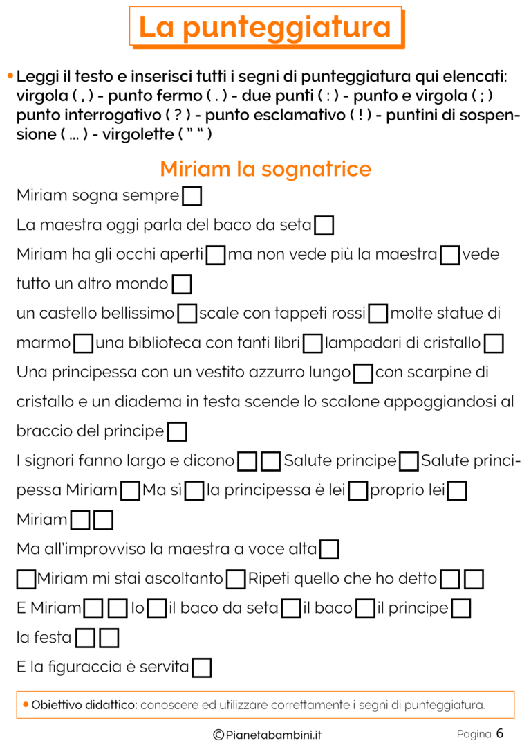 La Punteggiatura Esercizi Per La Scuola Primaria Pianetabambini It