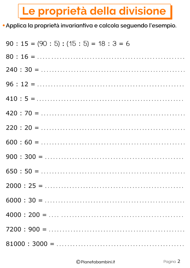 Proprietà della Divisione Esercizi per la Scuola Primaria