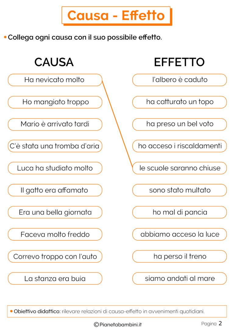 Causa Effetto Schede Didattiche Per La Scuola Primaria