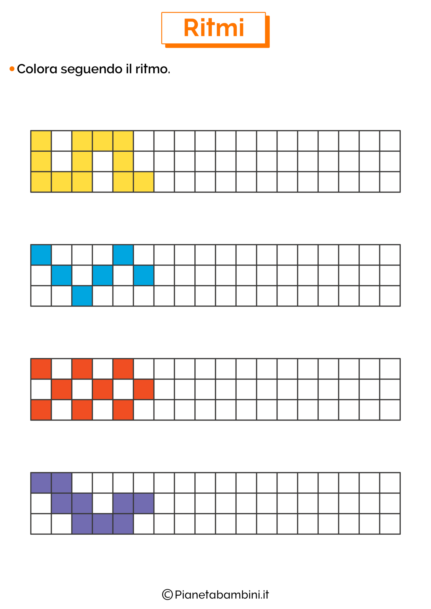 Ritmi Da Completare E Colorare Per Bambini Pianetabambini It