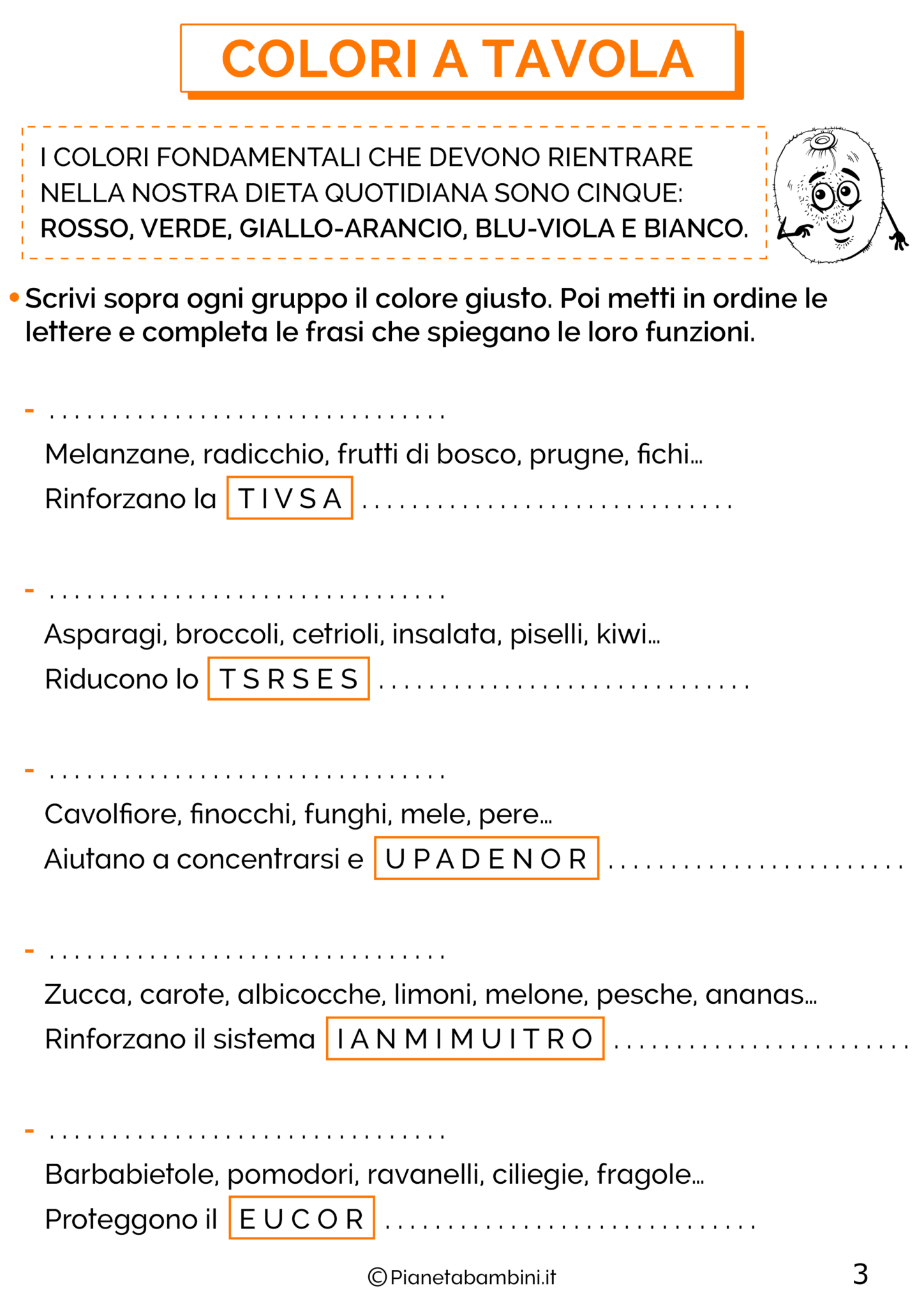 Educazione Alimentare Schede Didattiche Per La Scuola Primaria Pianetabambini It