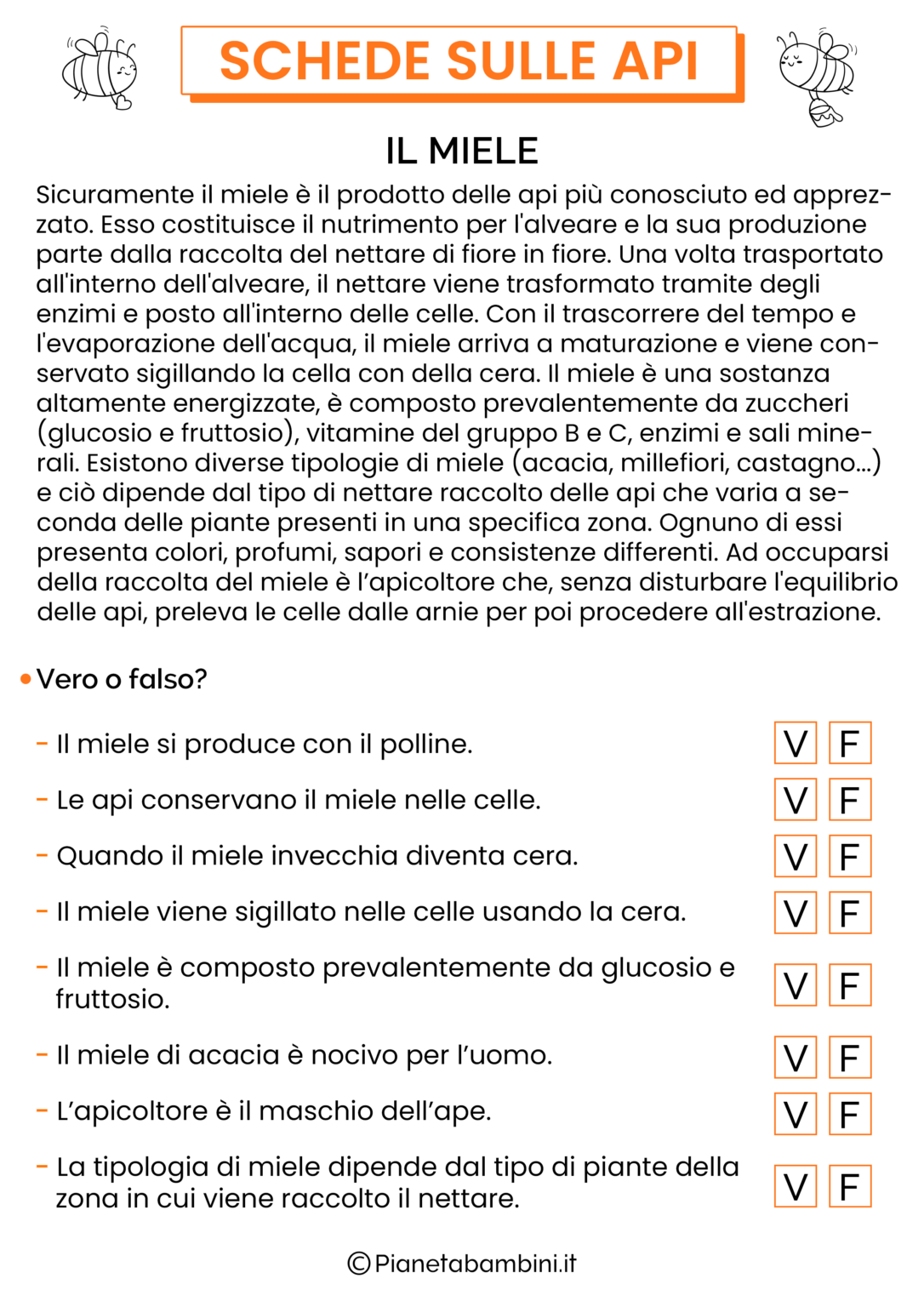 Schede Didattiche Sulle Api Per La Scuola Primaria Pianetabambini It