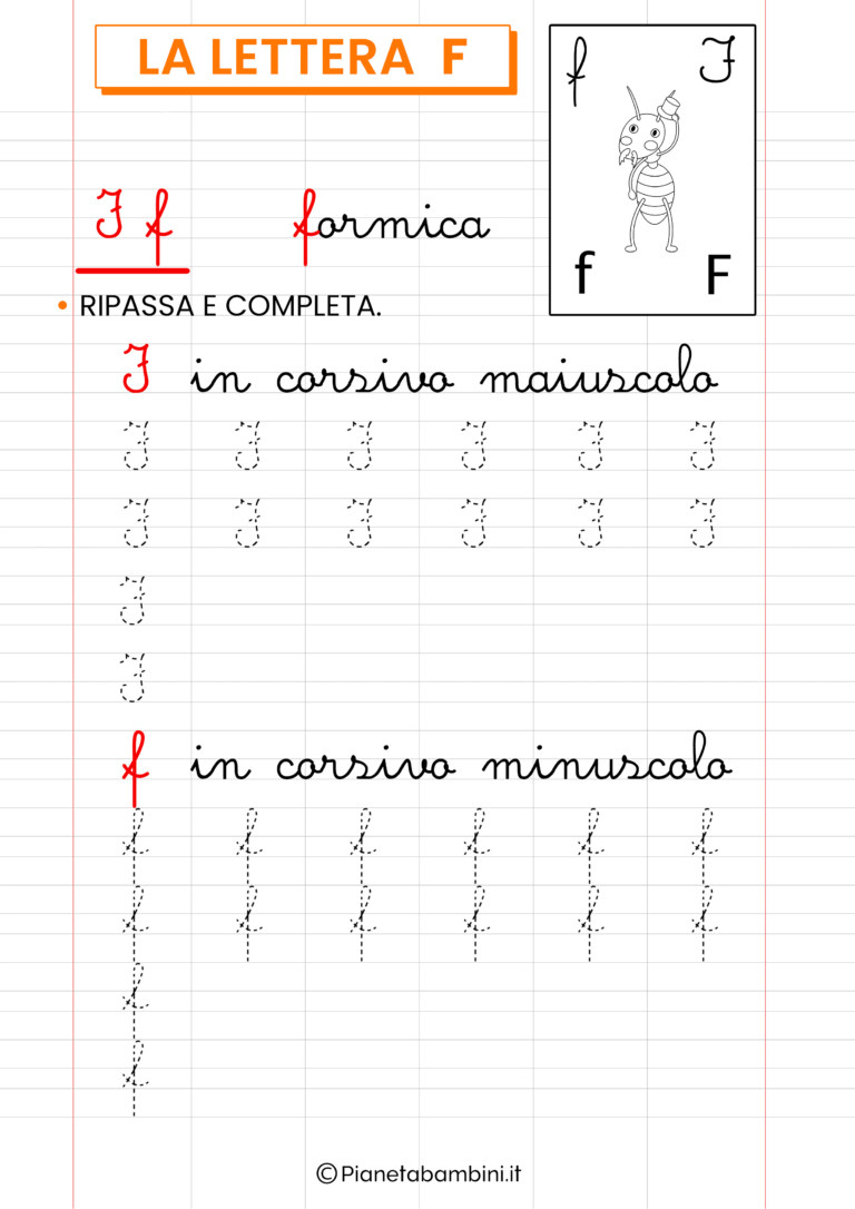 Schede Sulla Lettera F Per La Classe Prima PianetaBambini It