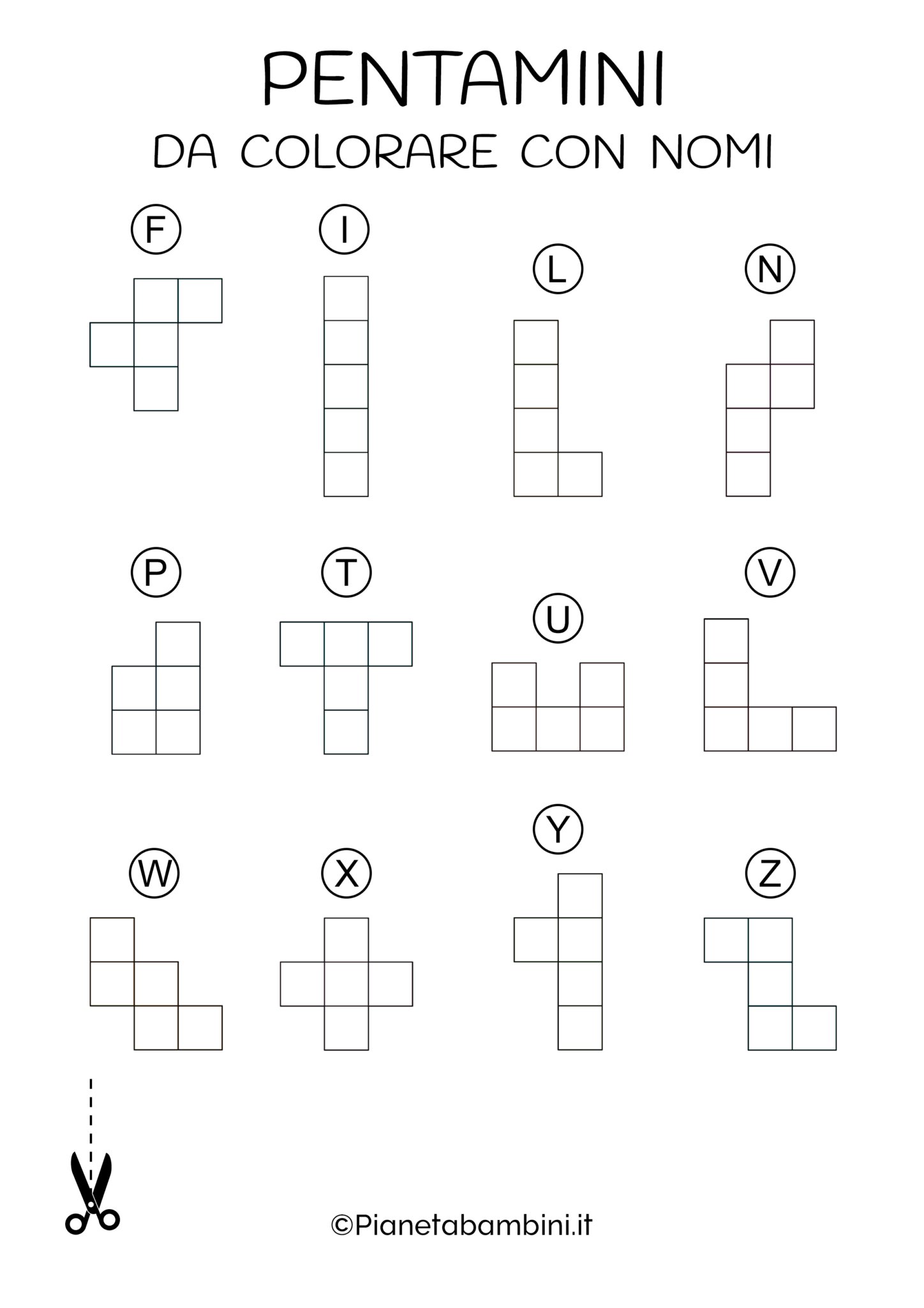 Pentamini Da Stampare In Pdf Pianetabambini It