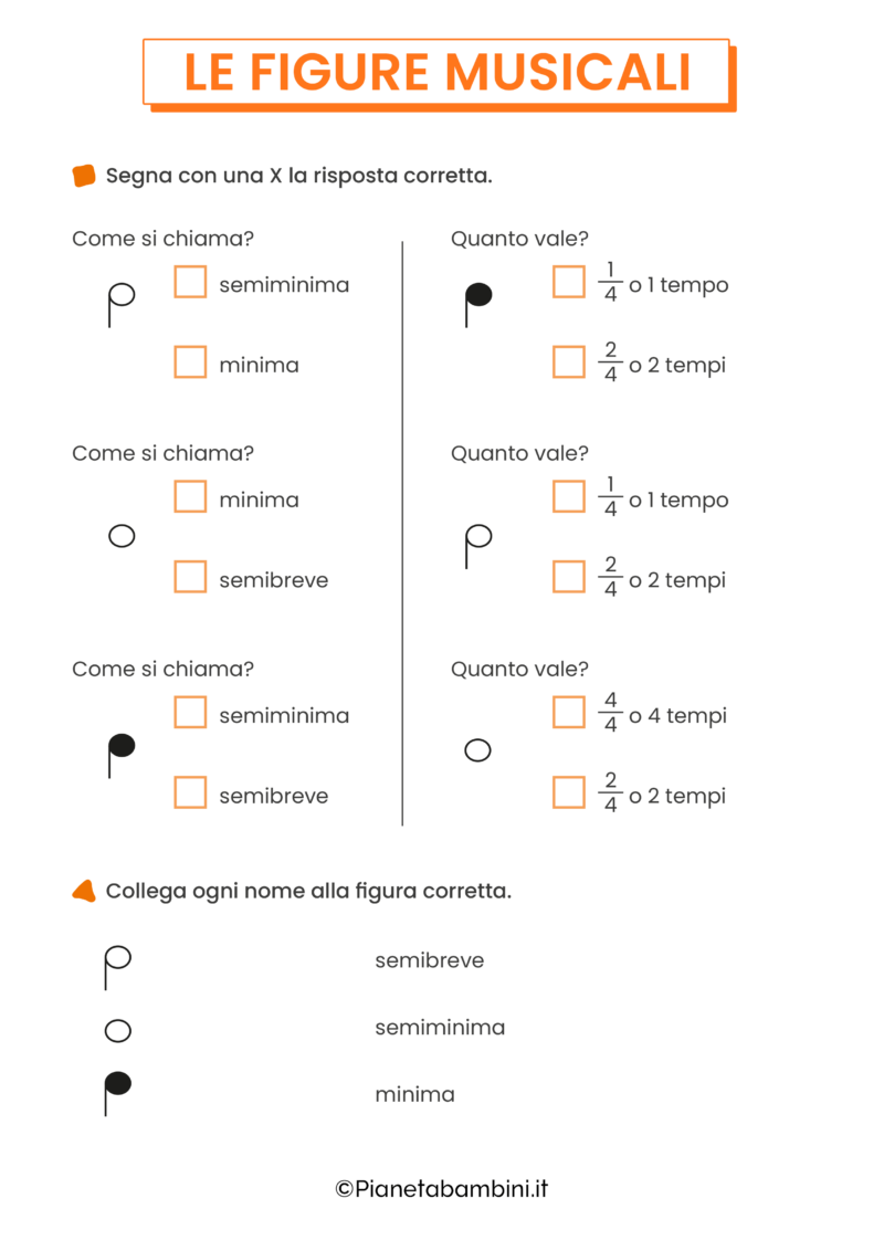 Le Figure Musicali Schede Didattiche Per La Scuola Primaria