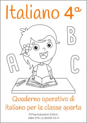 Copertina del quaderno operativo di italiano per la classe quarta