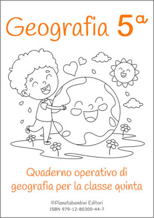 Copertina del quaderno operativo di geografia per la classe quinta