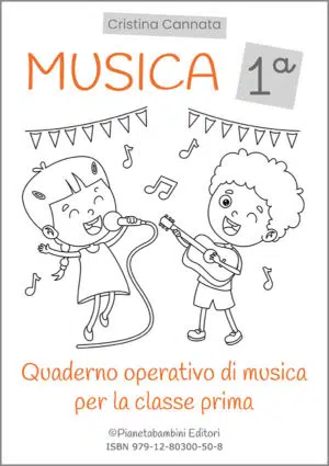 Copertina del quaderno operativo di musica per la classe prima