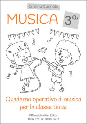 Copertina del quaderno operativo di musica per la classe terza