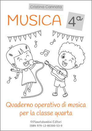 Copertina del quaderno operativo di musica per la classe quarta