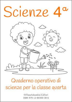 Copertina del quaderno operativo di scienze per la classe quarta