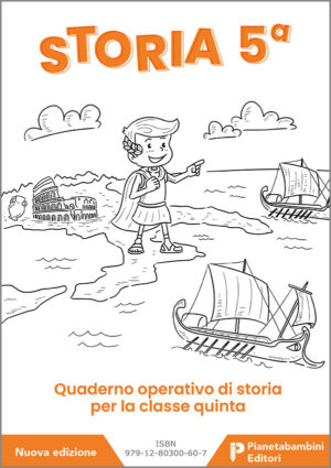 Copertina del quaderno operativo di storia per la classe quinta