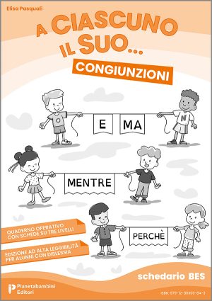 Copertina del quaderno operativo sulle congiunzioni per alunni BES della Scuola Primaria