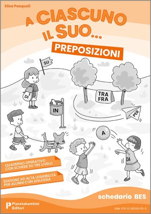 Copertina del quaderno operativo sulle preposizioni per alunni BES della Scuola Primaria