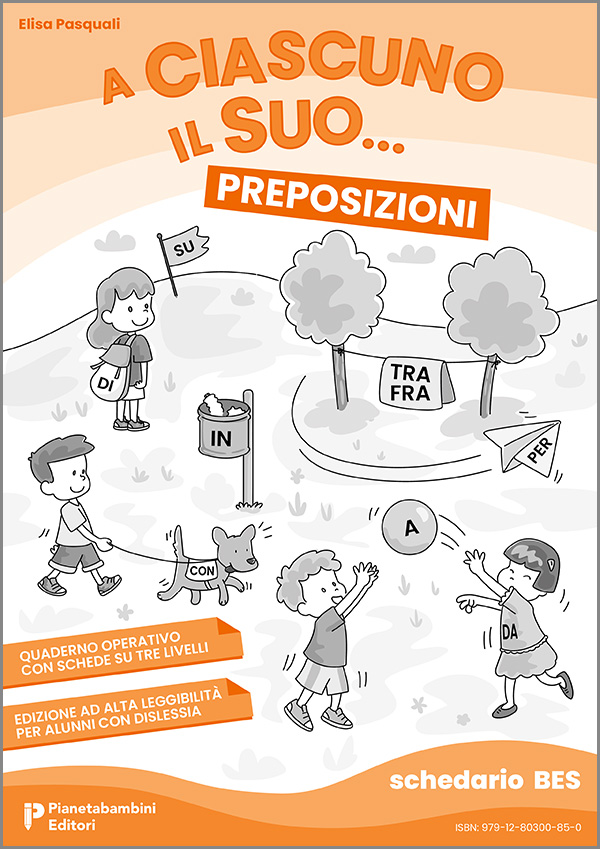 Copertina del quaderno operativo sulle preposizioni per alunni BES Copertina del quaderno operativo sulle preposizioni per alunni BES della Scuola Primaria