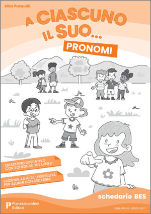 Copertina del quaderno operativo sui pronomi per alunni BES della Scuola Primaria