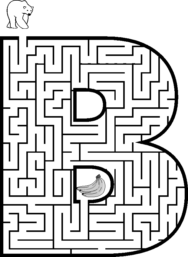 Labirinto sulla lettera maiuscola B