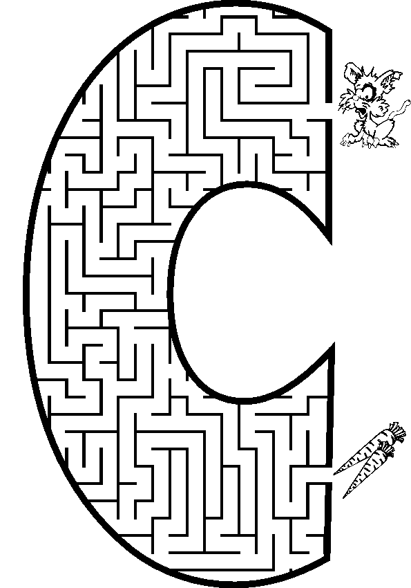 Labirinto sulla lettera maiuscola C