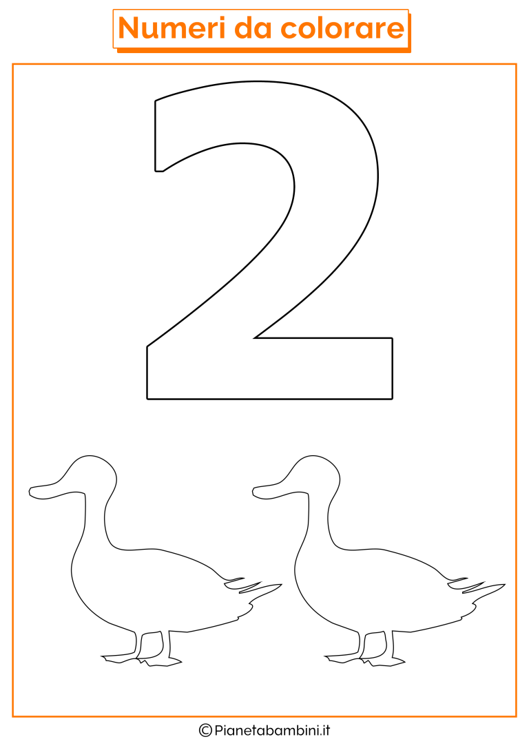 Numeri da Stampare, Colorare e Ritagliare per Bambini