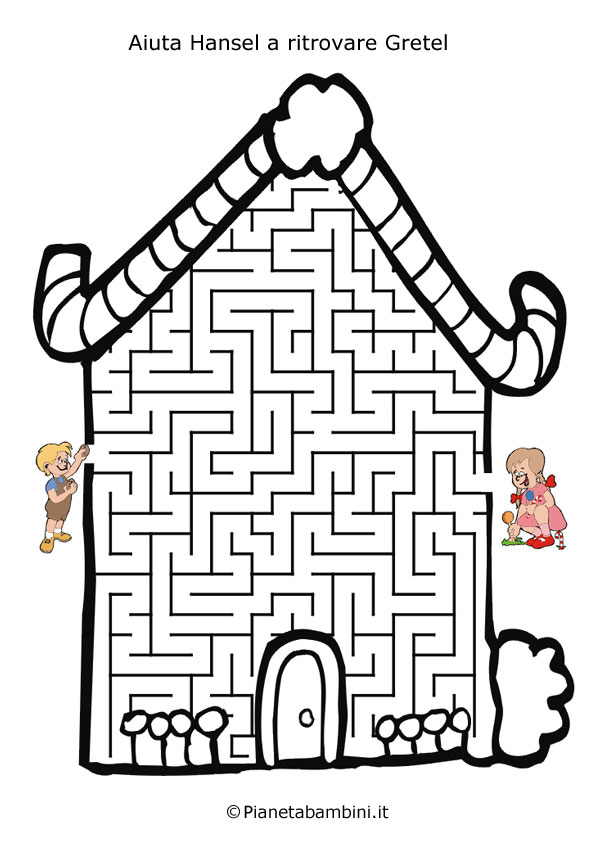 Labirinto su Hansel e Gretel da stampare