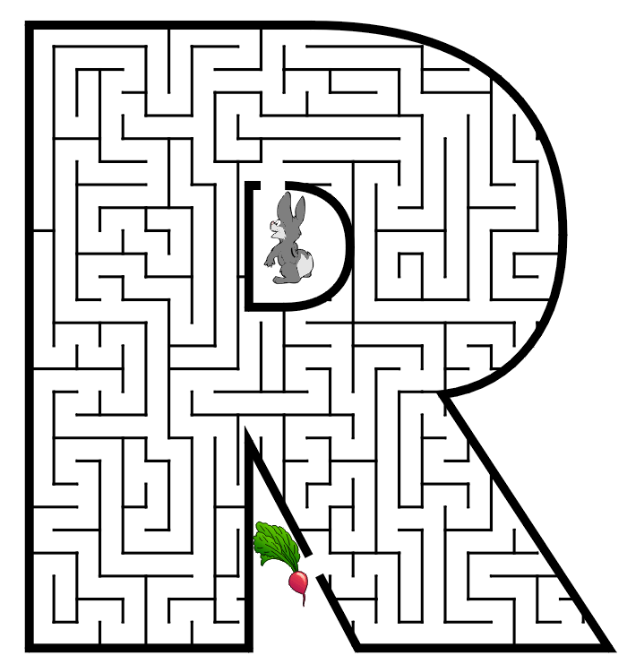 Labirinto sulla lettera maiuscola R