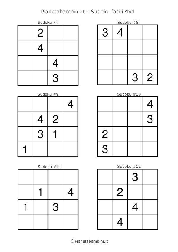 Sudoku facili per bambini da stampare pagina 2