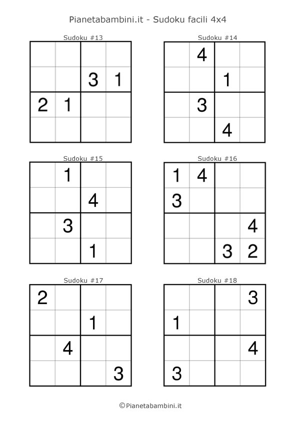 Sudoku facili per bambini da stampare pagina 3