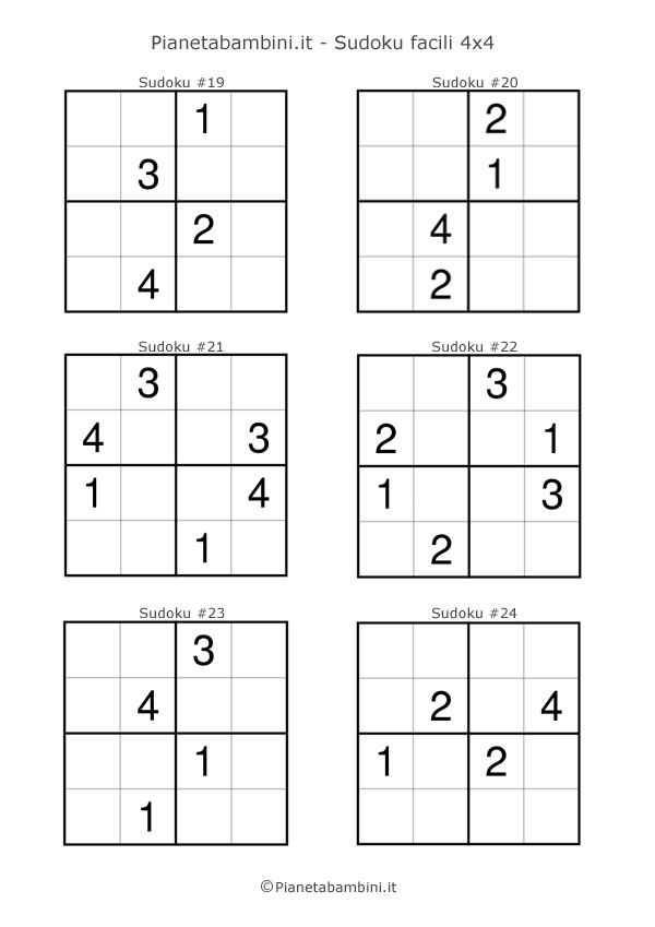 Sudoku facili per bambini da stampare pagina 4