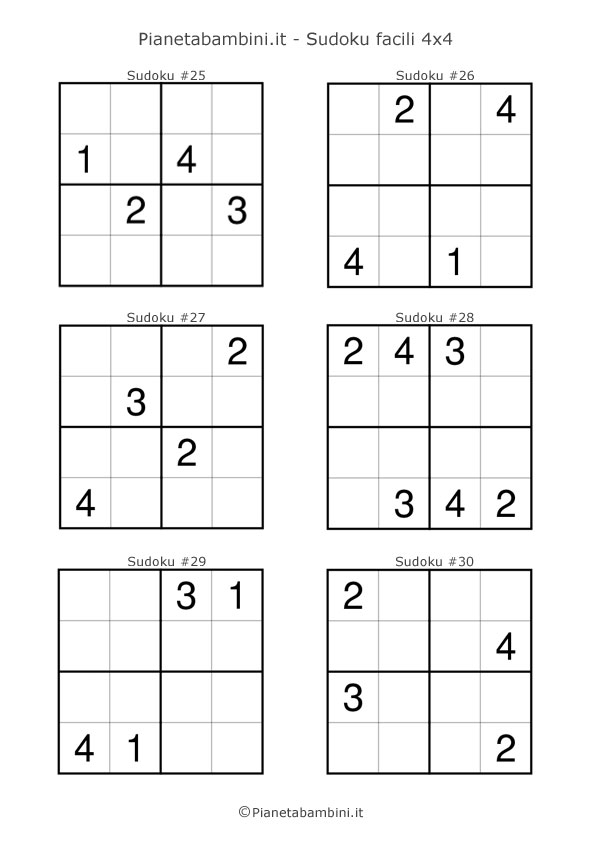 Sudoku facili per bambini da stampare pagina 5