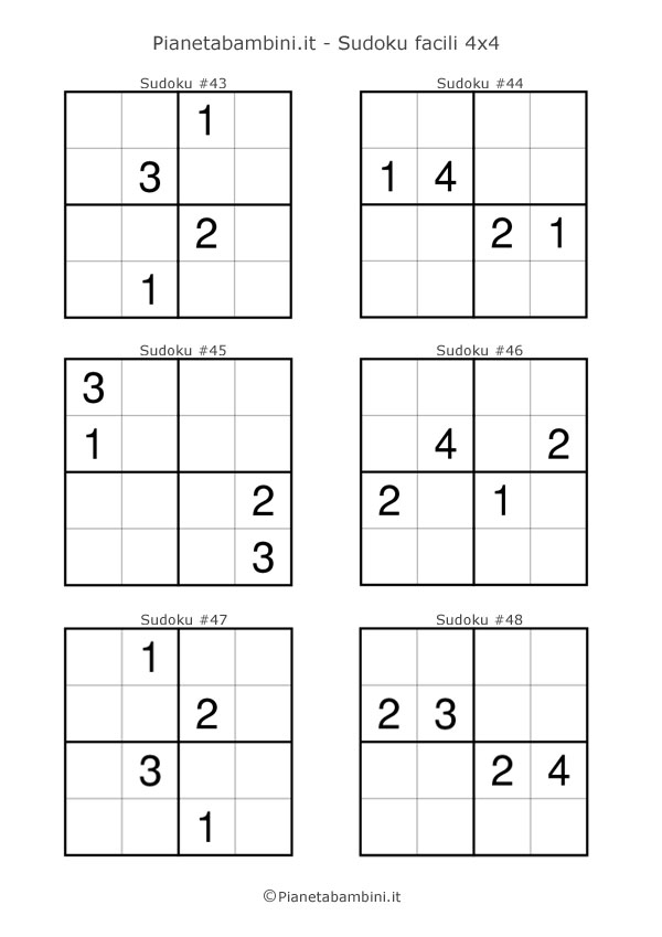 Sudoku facili per bambini da stampare pagina 8
