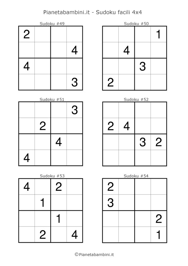 Sudoku facili per bambini da stampare pagina 9