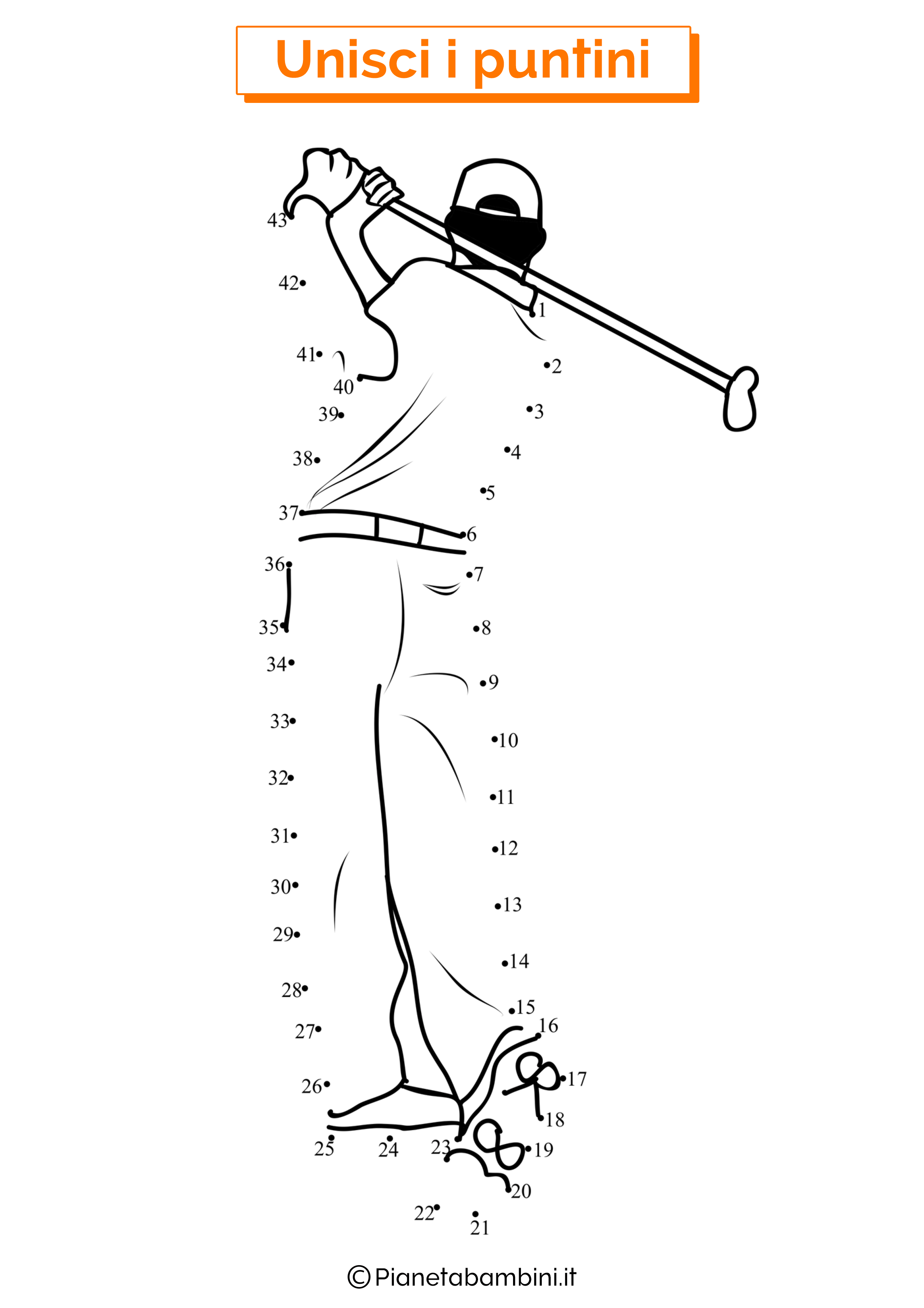 Disegno unisci i puntini golf