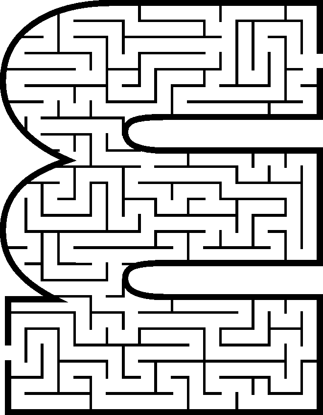 Labirinto sulla lettera minuscola m