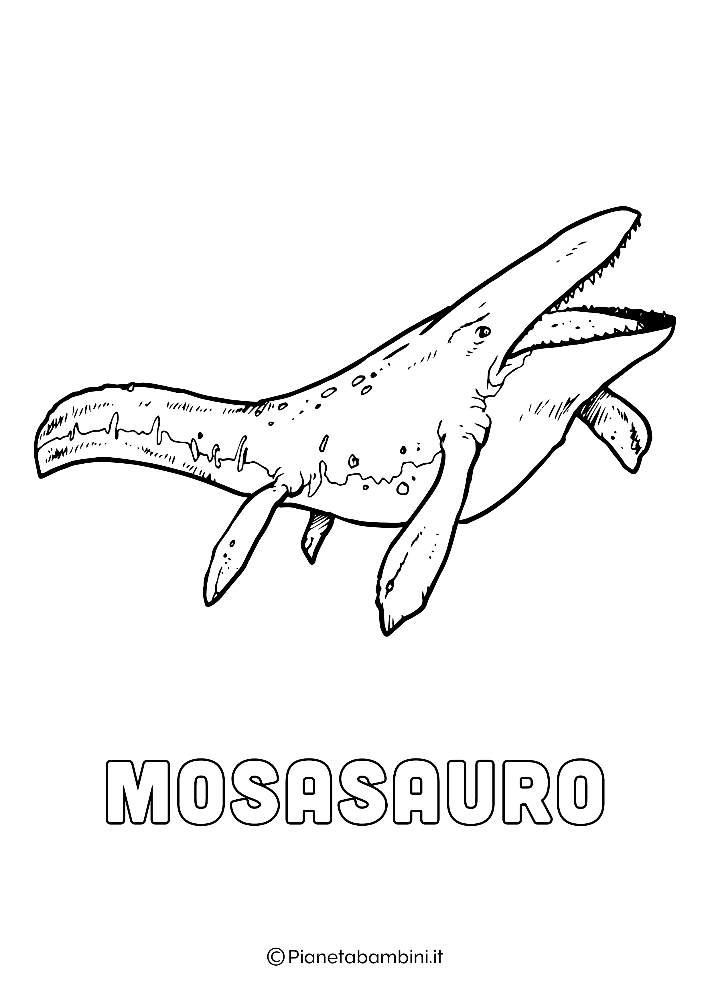 Dinosauro Mosasauro da colorare