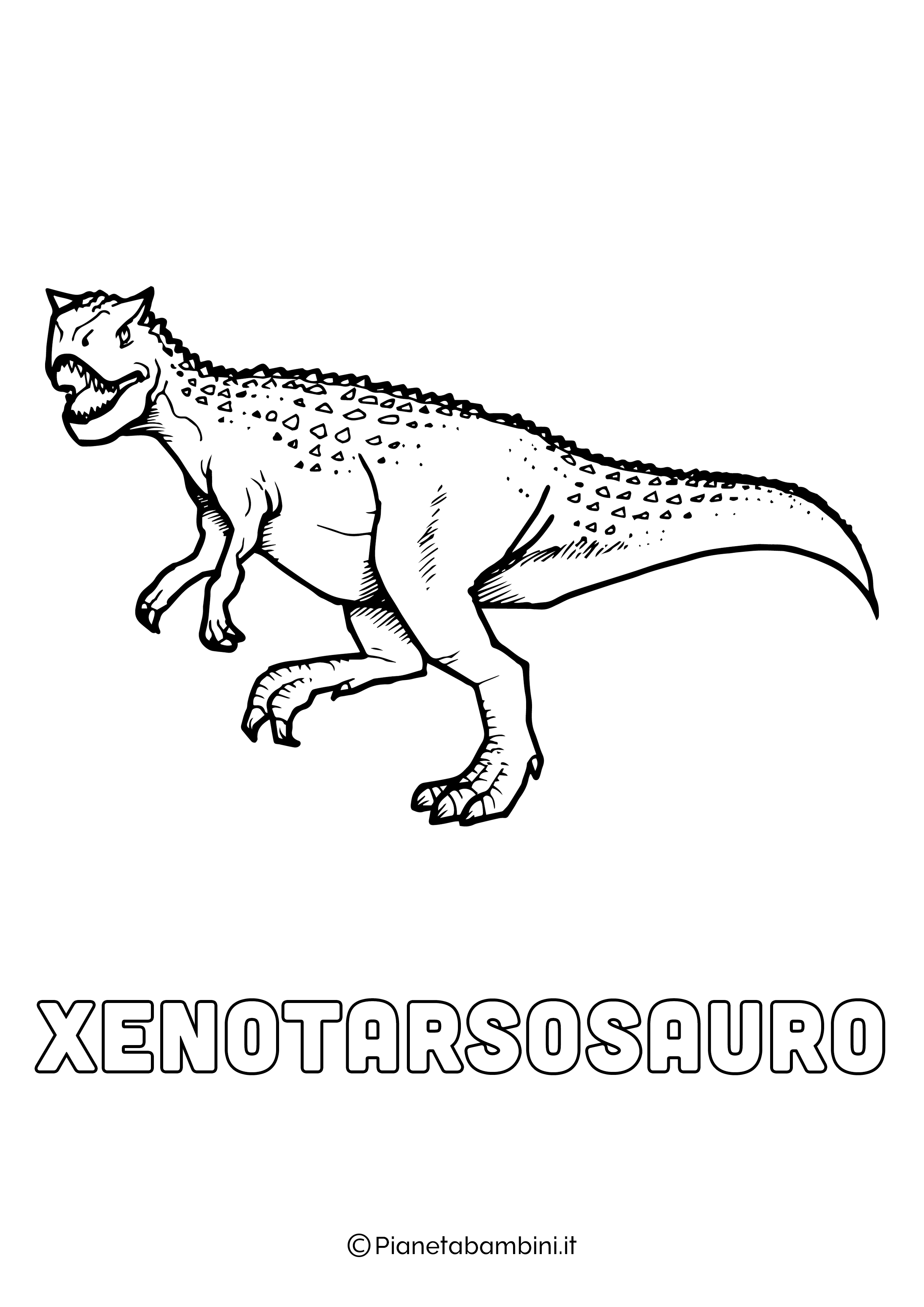 Dinosauro Xenotarsosauro da colorare