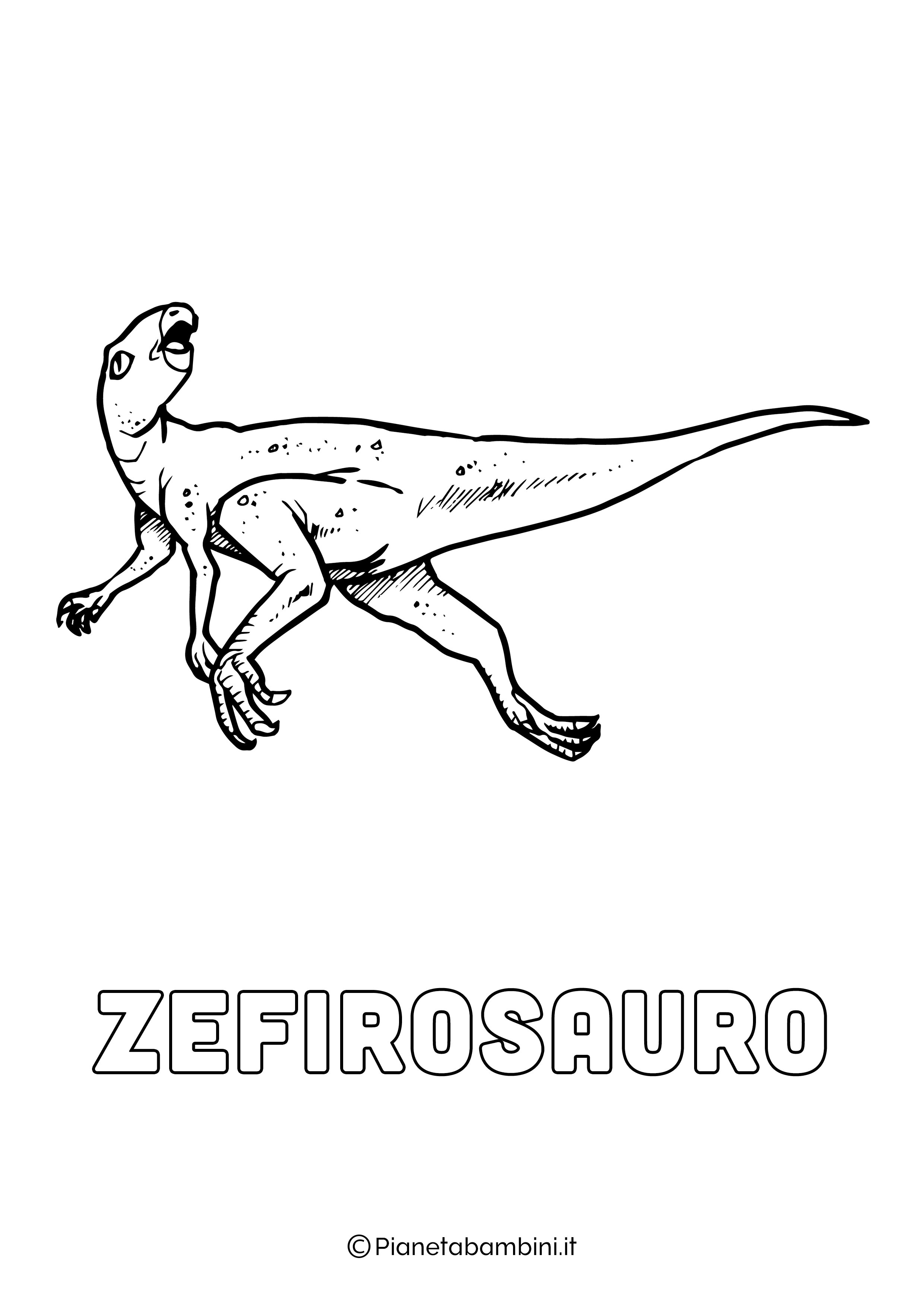 Dinosauro Zefirosauro da colorare