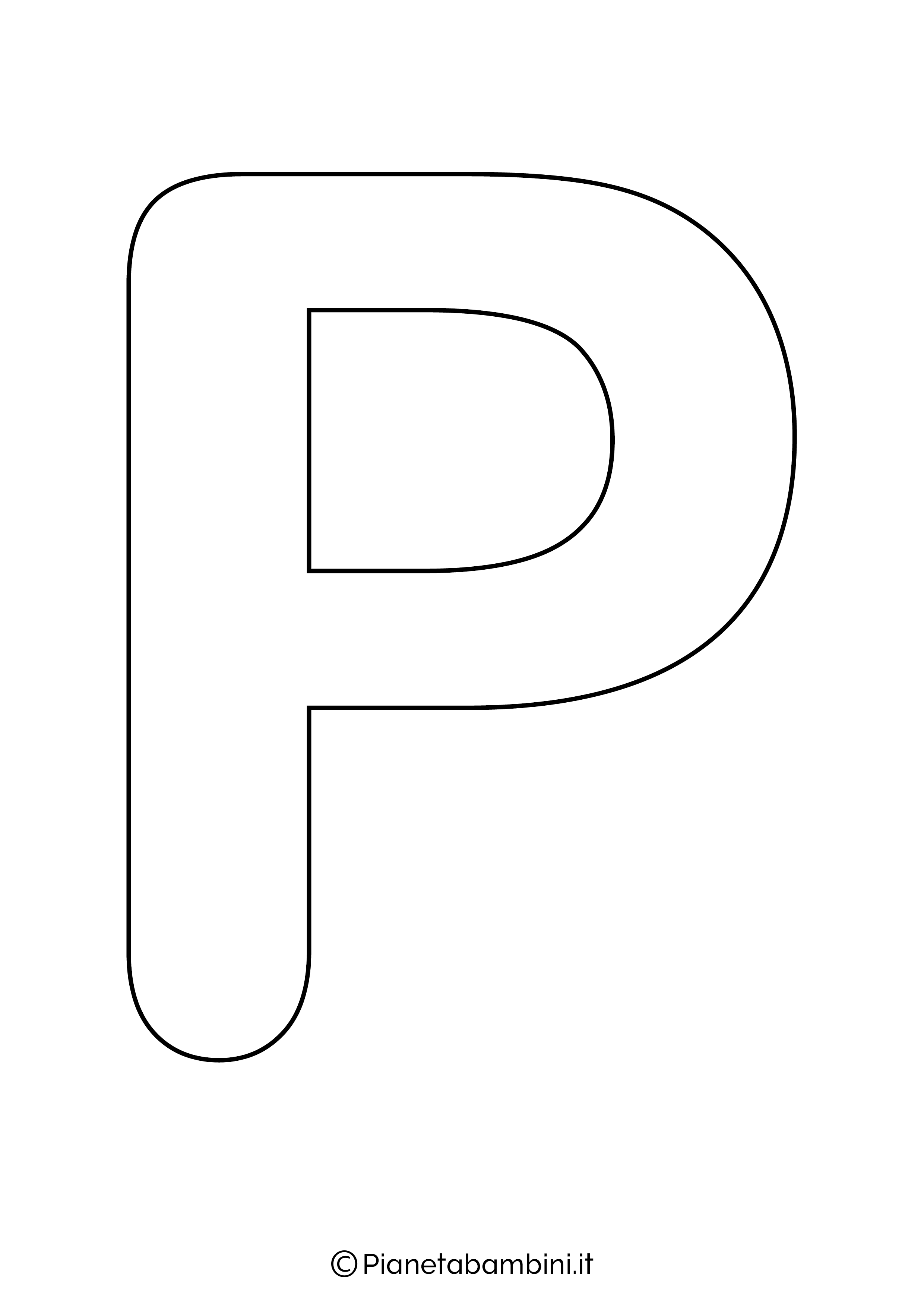 Lettera P maiuscola da stampare