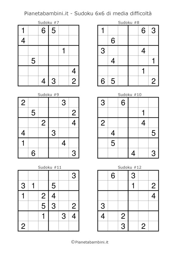Sudoku di media difficoltà per bambini da stampare pagina 2