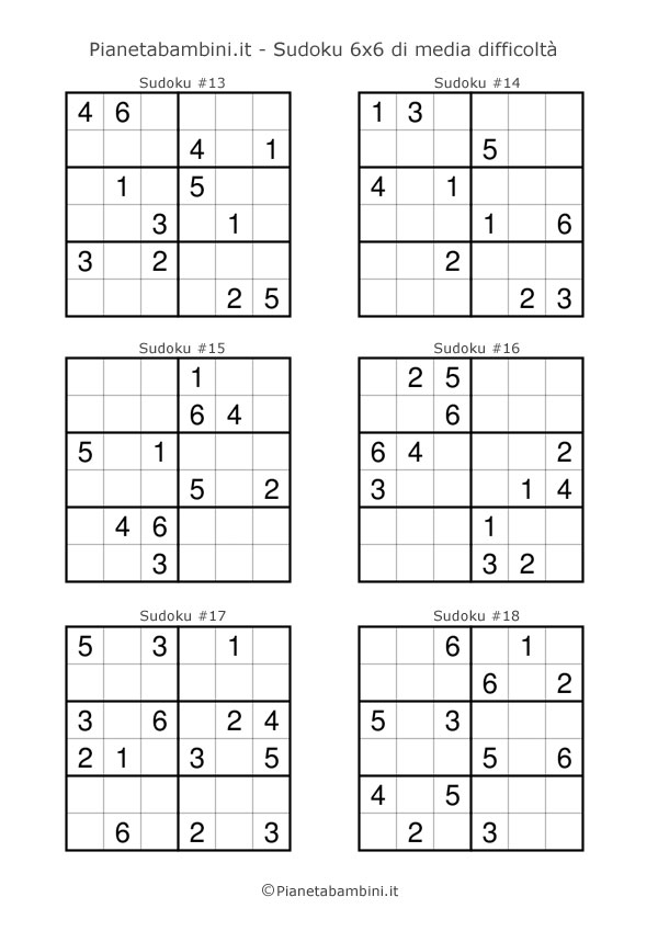 Sudoku di media difficoltà per bambini da stampare pagina 3