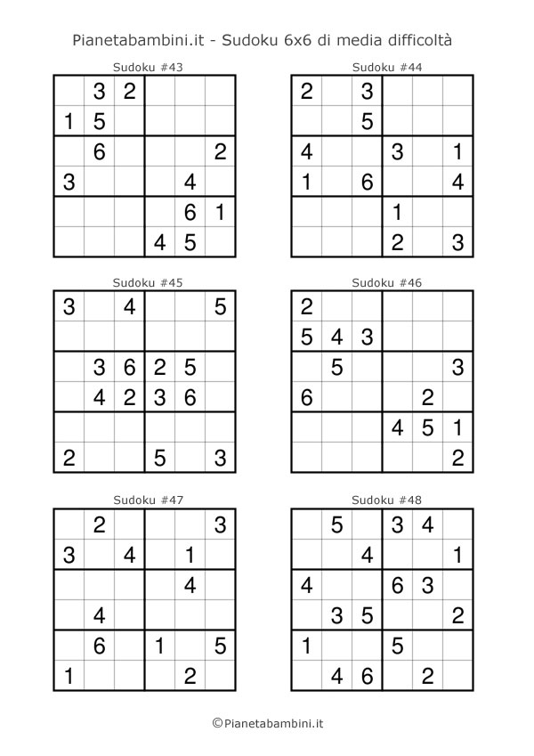 Sudoku di media difficoltà per bambini da stampare pagina 8